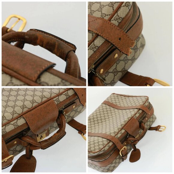 GUCCI GG Supreme Boston Bag PVC Beige Auth mr177 - Picture 16 of 16